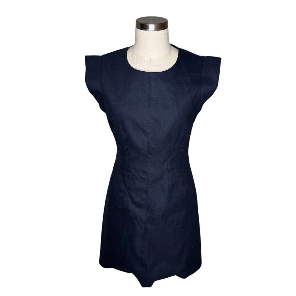 VERONICA BEARD Rosedale Tailored Mini Sheath Dress Navy Blue Women's Size 6